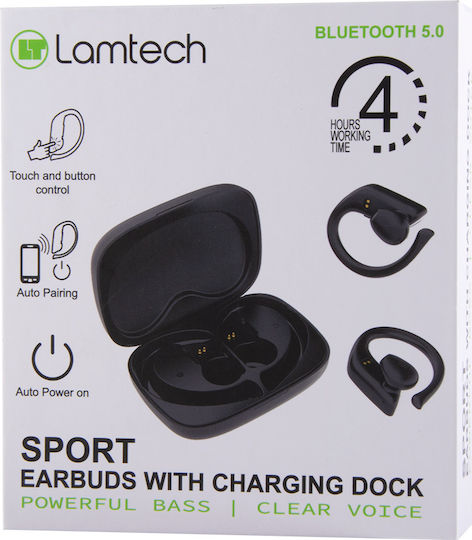Lamtech LAM021820 Earbud Bluetooth Handsfree Earphones with Charging Case Black view 5