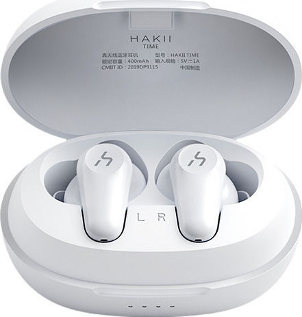 Hakii Time In-ear Bluetooth Handsfree Earphones with Sweat Resistance and Charging Case White