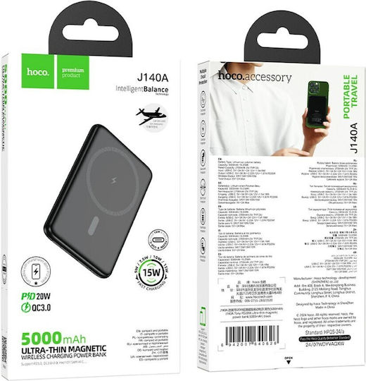 Hoco J140A MagSafe Power Bank 5000mAh 20W Power Delivery Black Ansicht 2