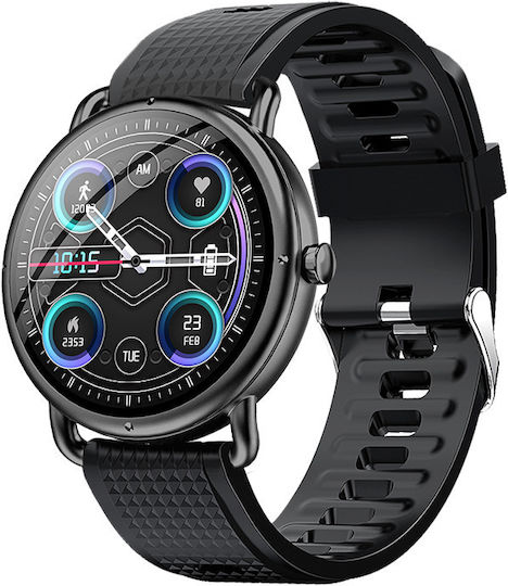 Bluetech Sh8 Smartwatch with Heart Rate Monitor (Black) vue 3
