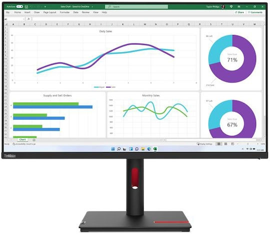 Lenovo ThinkVision T32p-30 IPS Monitor 31.5" 4K 3840x2160 with Response Time 4ms GTG