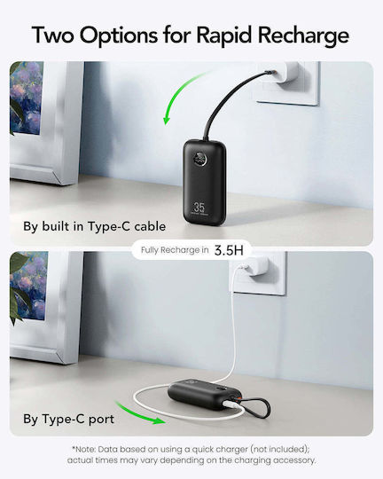 Veger Power Bank 10000mAh 35W with USB-A Port and USB-C Port Power Delivery Blue view 5