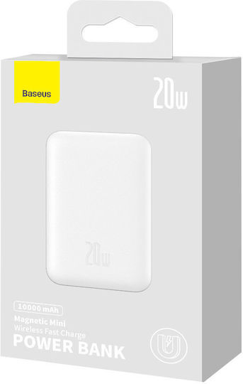 Baseus Magnetic Mini Overseas Edition MagSafe Power Bank 10000mAh 20W with USB-C Port Power Delivery White vista 3