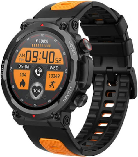 TKY-S56T Smartwatch with Heart Rate Monitor (Black Orange)
