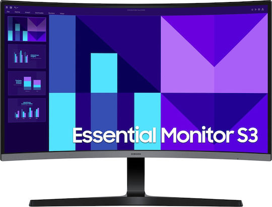 Samsung Essential Monitor S3 27D392 VA Curved Monitor 27" FHD 1920x1080 with Response Time 4ms GTG view 1