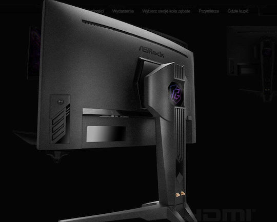 ASRock Phantom Gaming PG27QRT2A VA HDR Curved Gaming Monitor 27" QHD 2560x1440 180Hz with Response Time 5ms GTG view 2