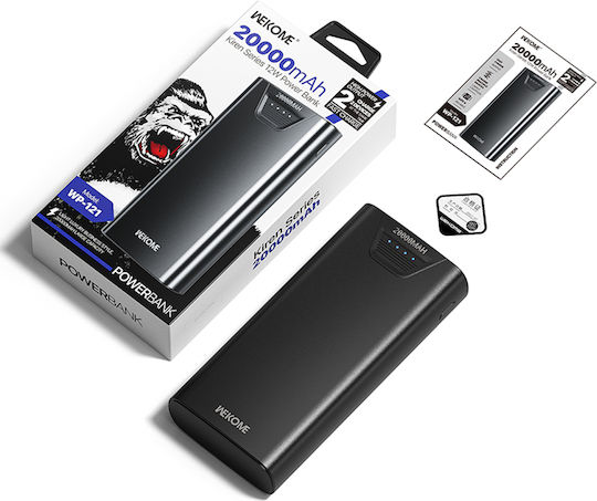WK WP-121 Power Bank 20000mAh with 2 USB-A Ports Black vue 3