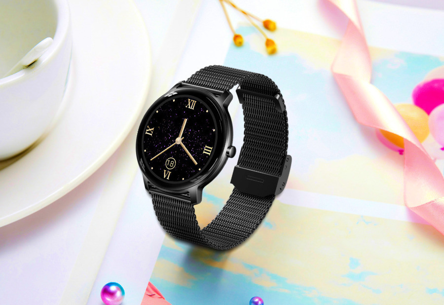 Rubicon SR014E Smartwatch with Heart Rate Monitor (Black) vista 5