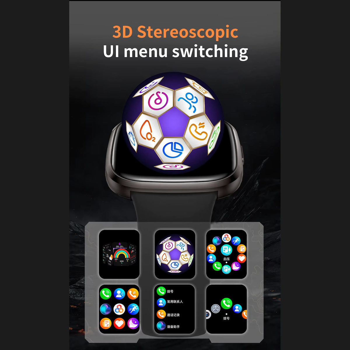 36mm Smartwatch With Heart Rate Monitor Black vue 7