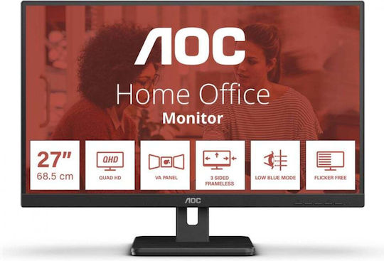 AOC Q27E3UAM/BK Ultrawide VA Monitor 27" QHD 3440x1440 with Response Time 4ms GTG vue 6