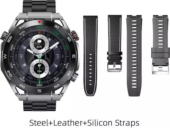 Men's Smart Watch Nubi Km25 Hd Display 360x360 Resolution Bluetooth Talk Pulse Calories Blood Pressure Remote Camera Black vista 2
