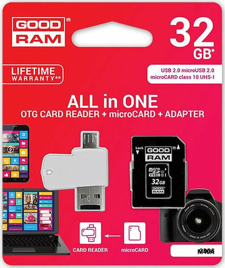 GoodRAM M1A4 microSDHC 32GB Class 10 U1 UHS-I with Adapter
