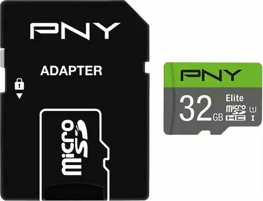 PNY Elite microSDHC 32GB U1 UHS-I 100MB/s With Adapter view 1