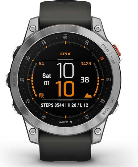 Garmin Epix (Gen 2) Stainless Steel 47mm Waterproof Smartwatch with Heart Rate Monitor (Slate Steel) view 1