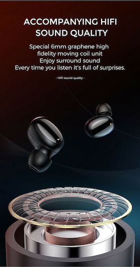 Joyroom JR-T08 In-ear Bluetooth Handsfree Earphones with Sweat Resistance and Charging Case Black view 8