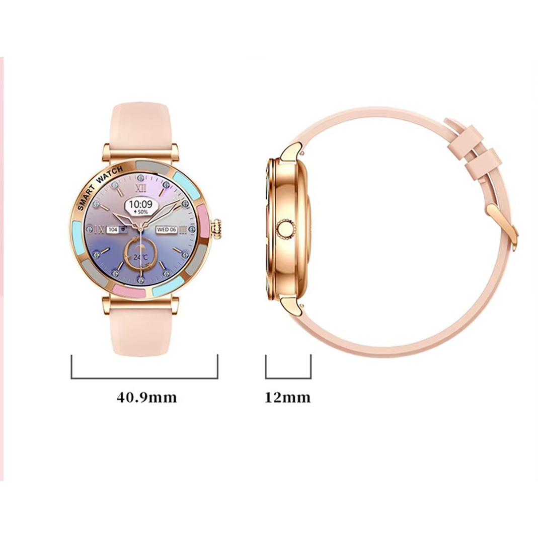 Aluminum Waterproof Smartwatch with Heart Rate Monitor Gold view 4