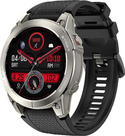Manta Activ X Smartwatch with Heart Rate Monitor (Silver) view 3