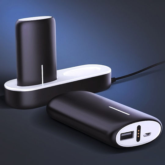 2x Docking Station Power Bank 5000mAh with USB-A Port Black view 4