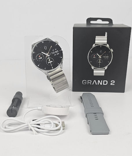 Forever Grand 2 SW-710 Smartwatch with Heart Rate Monitor (Silver) view 4