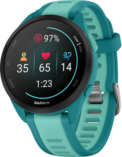 Garmin Forerunner 165 Music 43mm Waterproof Smartwatch with Heart Rate Monitor (Turquoise/Aqua) view 3