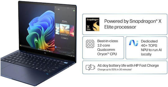 HP EliteBook Ultra G1q 14" IPS Touchscreen (Snapdragon-X Elite/16GB/1TB SSD/W11 Pro) (US Keyboard) view 7