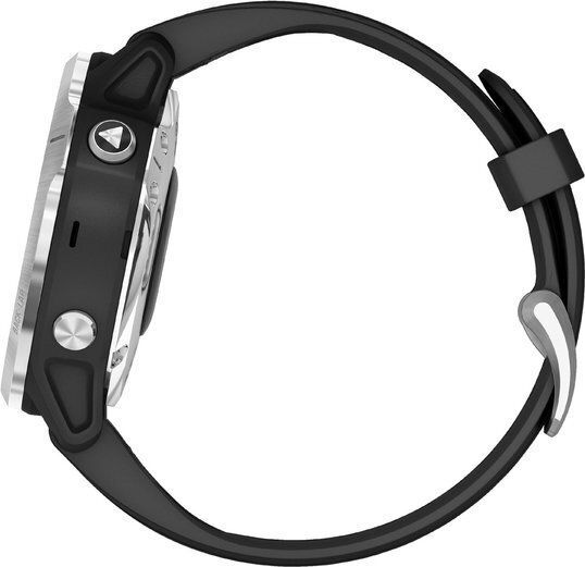 Garmin Fenix 6S Solar Stainless Steel 42mm Waterproof Smartwatch with Heart Rate Monitor (Silver with Black Band) view 4