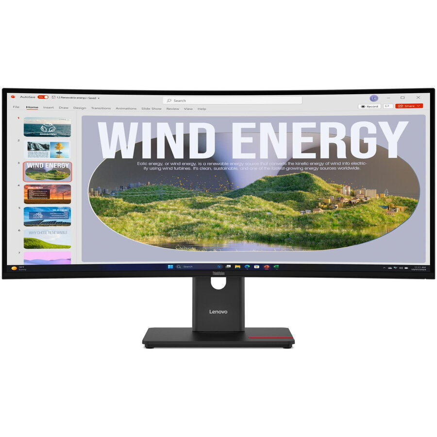 Lenovo T34WD-40 Ultrawide IPS Monitor 34" QHD 3440x1440 with Response Time 6ms GTG view 1