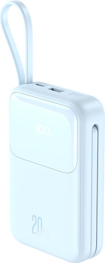 XO PR234 Power Bank 20000mAh with USB-A Port and USB-C Port Light Blue view 4