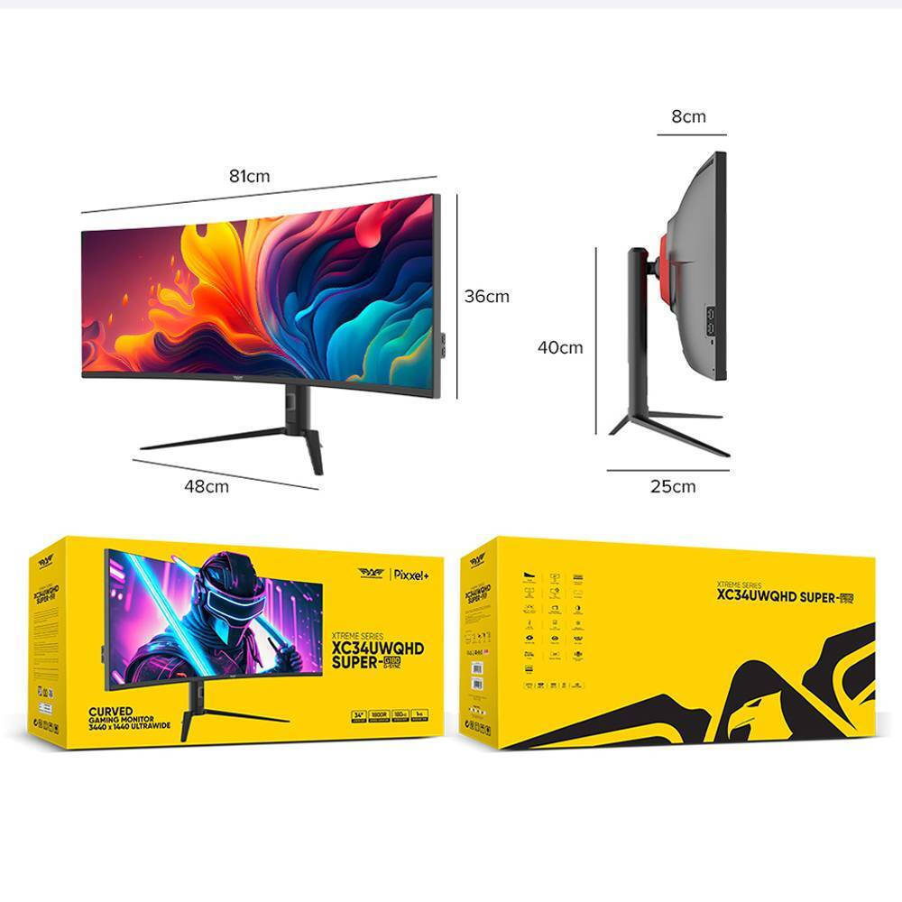 Armaggeddon XTREME SERIES XC34UWQHD Ultrawide HDR Curved Gaming Monitor 34" QHD 3440x1440 180Hz with 1ms Response Time GTG view 7
