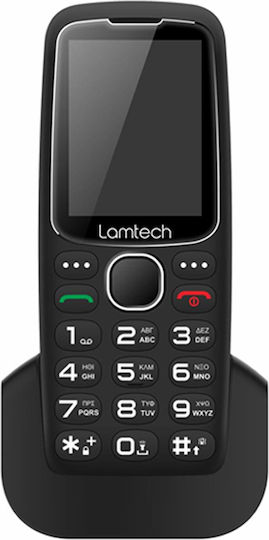Lamtech Tiny L II with Dock Dual SIM Mobile with Large Buttons Black view 1