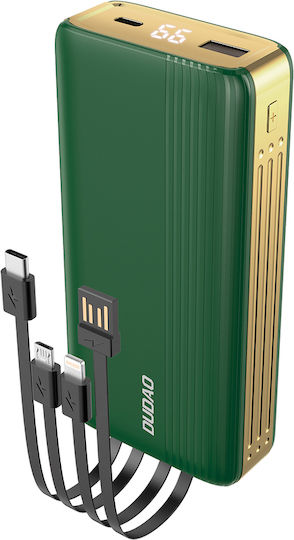 Dudao K4Pro Buit-in 4 IN1 Power Bank 20000mAh with USB-C Port Green