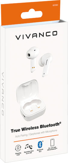 Vivanco Endurance TWS In-ear Bluetooth Handsfree Earphones with Charging Case White vista 2
