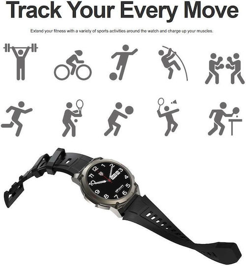 HiFuture FutureGo Mix 2 Stainless Steel Smartwatch with Heart Rate Monitor (Raven Black) view 4