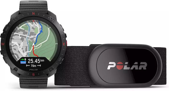 Polar Grit X2 Pro + Heart Rate Belt Stainless Steel 49mm Waterproof Smartwatch with Heart Rate Monitor (S/L Black Silicone Strap) view 2