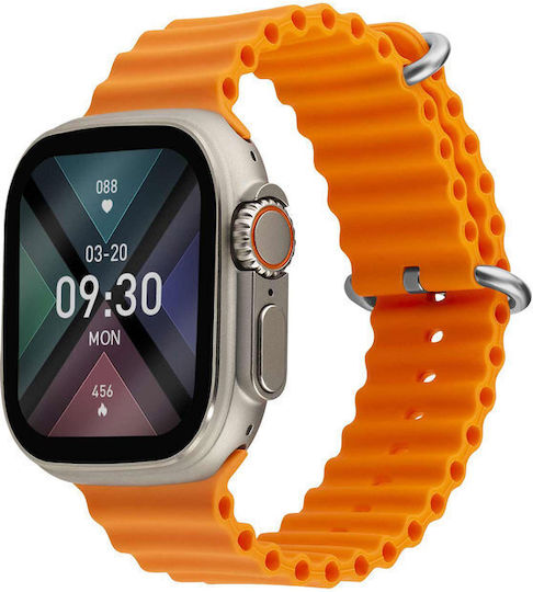 Lee Cooper Square Edge Plus Waterproof Smartwatch with Heart Rate Monitor (Orange) view 2