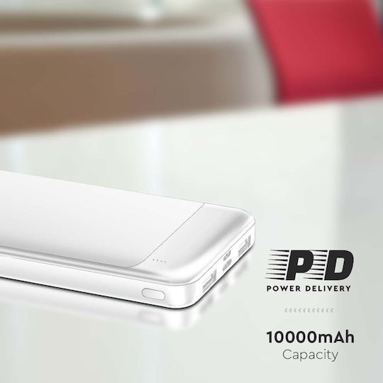 V-TAC 7834 Power Bank 10000mAh with USB-A Port and USB-C Port White view 6