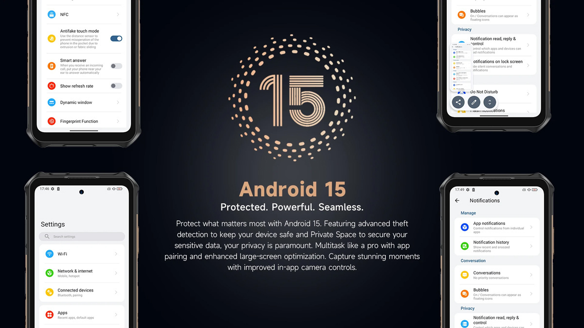 Ulefone Armor X16 Pro 5G Dual SIM (8GB/256GB) Resistant Smartphone Wasteland Shadow view 5