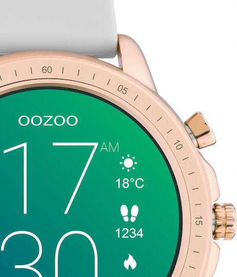 Oozoo Q00323 45mm Smartwatch with Heart Rate Monitor (Rose Gold / Grey) view 4