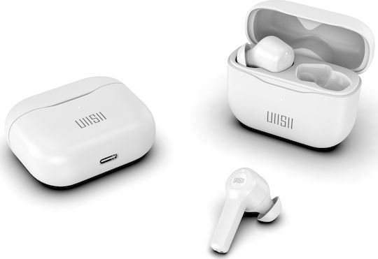 UiiSii TWS27 In-ear Bluetooth Handsfree Earphones with Sweat Resistance and Charging Case White vue 2