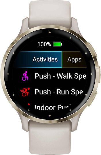 Garmin Venu 3S 41mm Waterproof Smartwatch with Heart Rate Monitor (Soft Gold Stainless Steel Bezel with Ivory Case and Silicone Band) view 4