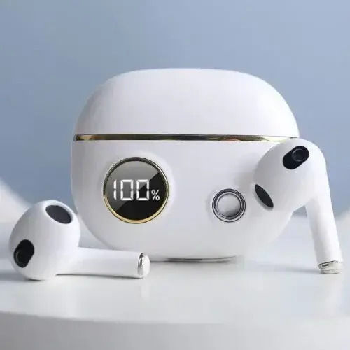 Andowl H-43 Earbud Bluetooth Handsfree Earphones with Charging Case White view 3