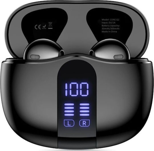 Tech-Protect Ultraboost Core G2 In-ear Bluetooth Handsfree Earphones with Charging Case Black view 3