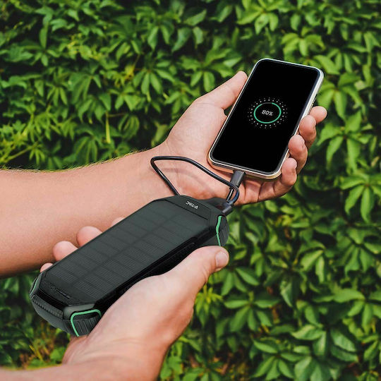 V-TAC Solar Power Bank 30000mAh 10W with USB-A Port and USB-C Port Black vue 3