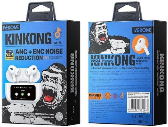 WK WS-26 In-ear Bluetooth Handsfree Earphones with Charging Case White view 4