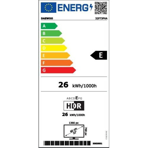Daewoo Smart TV 32" HD Ready LED 32P73PHA HDR (2023) view 2