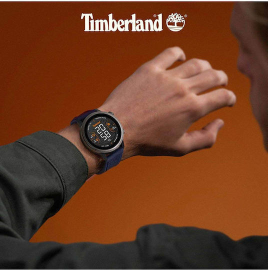 Timberland Digital Watch Battery with Blue Rubber Strap view 2