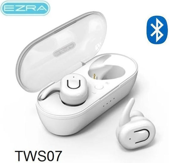 Ezra TWS07 In-ear Bluetooth Handsfree Earphones with Charging Case White view 3