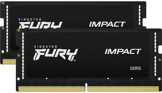 Kingston Fury Impact DDR5 32GB RAM with 2x16GB Modules and Speed 5600 for Laptop KF556S40IBK2-32 view 2