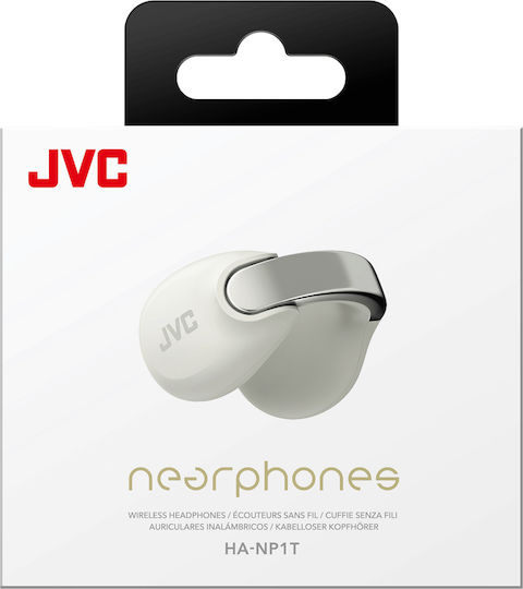 JVC HA-NP1T Open Ear Bluetooth Handsfree Earphones with Sweat Resistance and Charging Case Off White vue 5