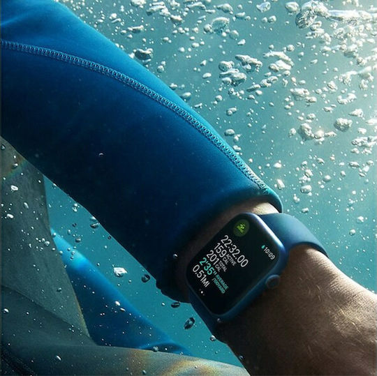 Apple Watch Series 7 Aluminium 45mm Waterproof with Heart Rate Monitor (Blue) vue 4